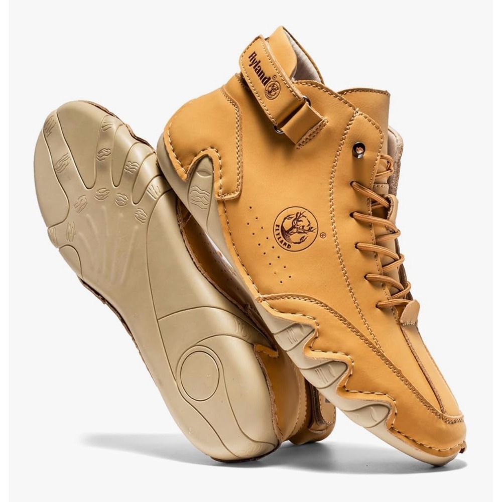 Flyland 9008 Mens Golden Leather Chukka Boots Lace‎ Up Ankle Shoes Size 9.5 NEW